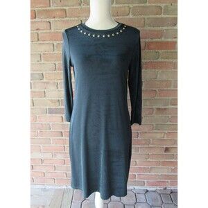 MICHAEL Michael Kors Women's S 3/4 Sleeve Emerald Green Dress Knee Length